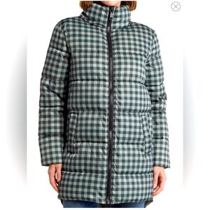 🆕 Rebecca Minkoff Mint Green Black Gingham Puffer Coat Buffalo Check Plaid NWT